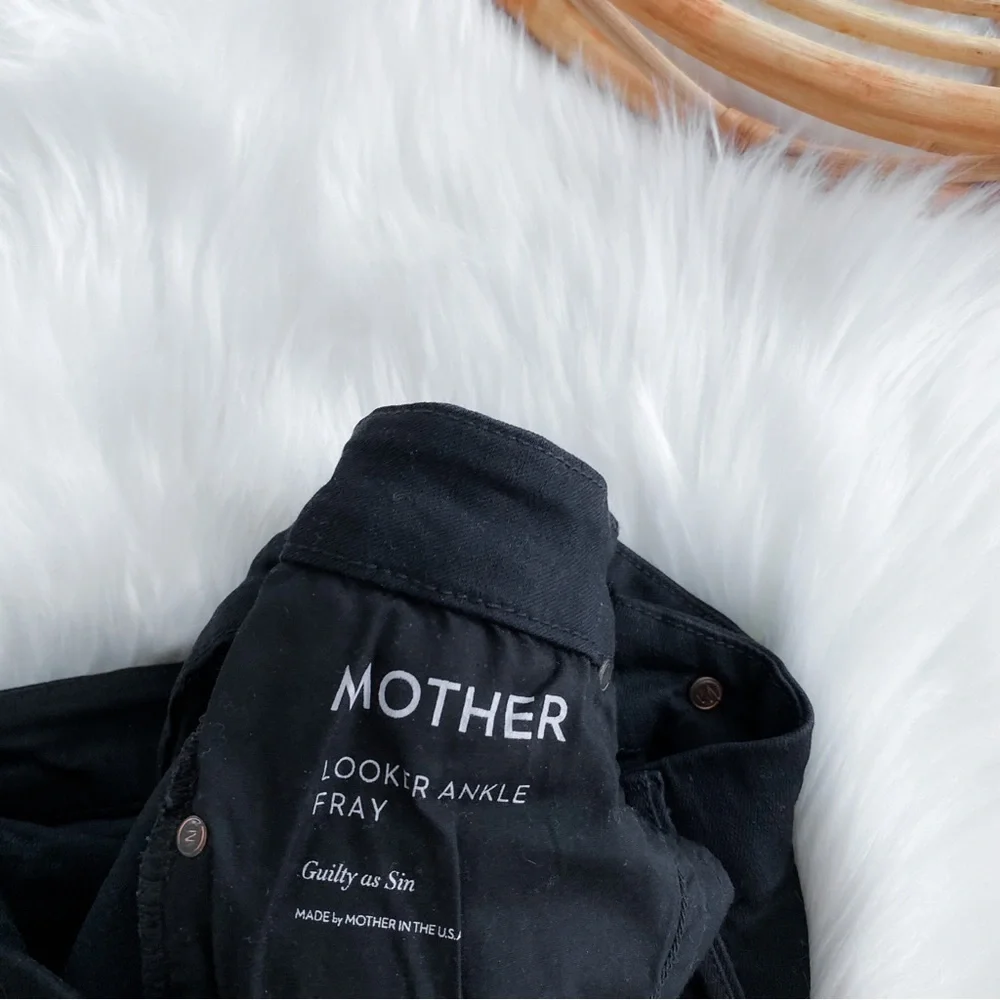 Mother Denim The Looker Ankle Fray Jeans  Guilty As Sin Distressed Ripped 29 - Picture 12 of 16